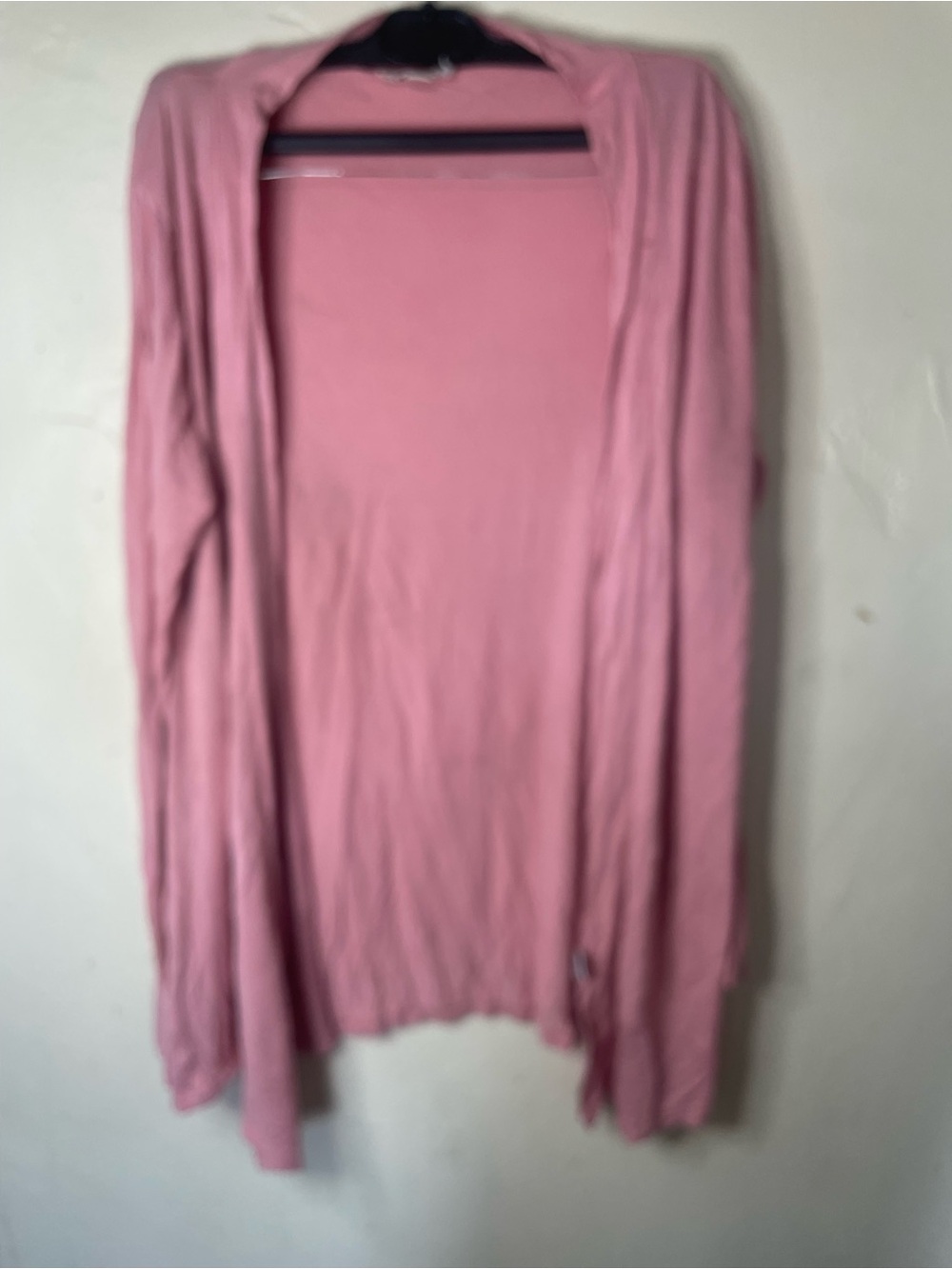 Zenana Outfitters Women’s Pink Open Front Long Sleeve Knit Cardigan Sz L